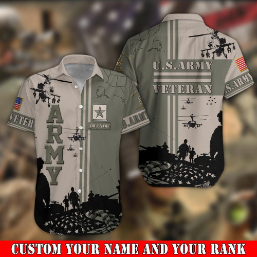 Army Veteran Baseball Shirt Custom Your Name And Your Rank NPVC02061021
