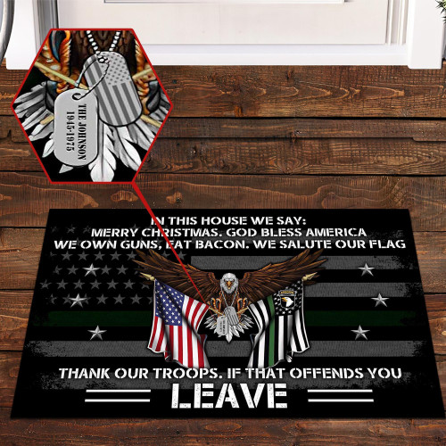 101st Airborne Division Military Veteran Eagle American Doormat, Custom Doormat All Over Printed