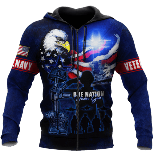 Eagle US Navy 3D All Over Printed Unisex Zip Hoodie MH28072202 - NA