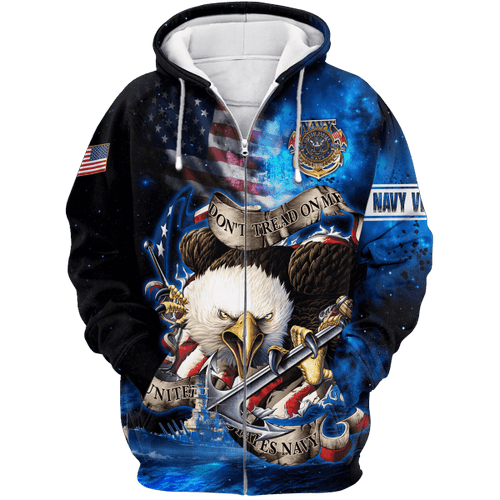 All Over Printed U.S Navy Veteran Unisex Zip Hoodie MON27072201- NA