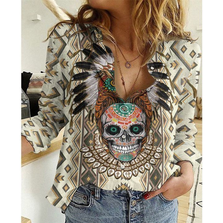 Native Skull TCCL12117161 Casual Shirt