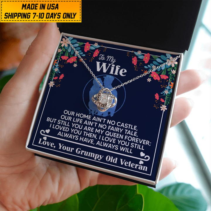 Premium US Veteran Wife Necklace Wife Gift From Husband NPVC020202