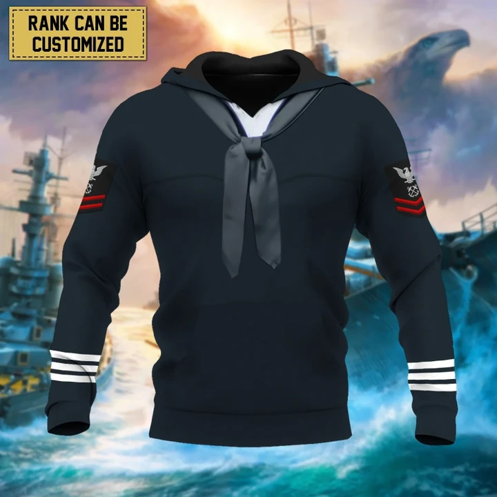 Premium Custom Rank US Navy Uniform For Veteran Hoodie PVC23010104