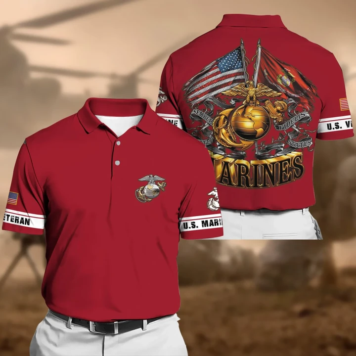 Premium US Marines Veteran Polo Shirt PVC25010103