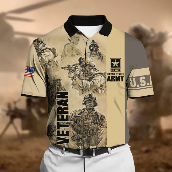 Premium US Military US Army Veteran Polo Shirt PVC01030401