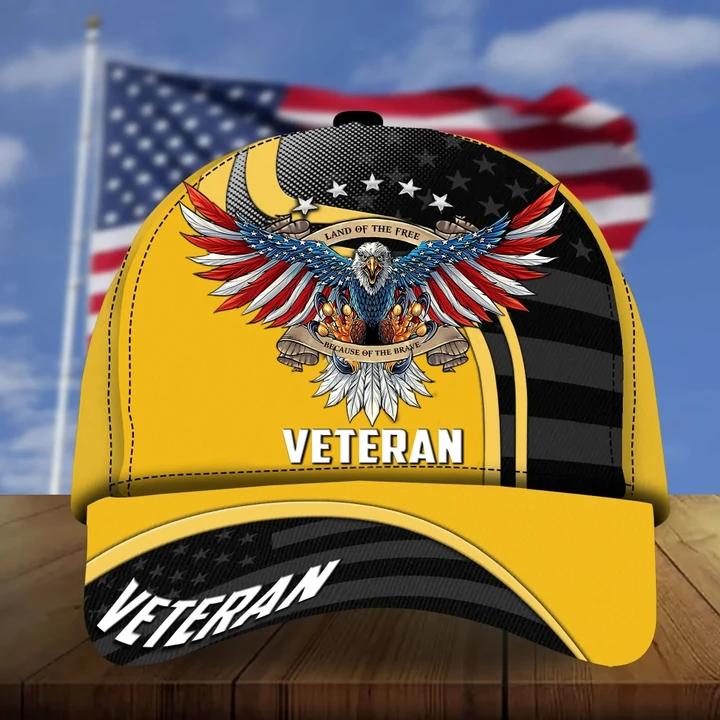Premium Eagle US Veteran Yellow Color Cap NPVC23080303