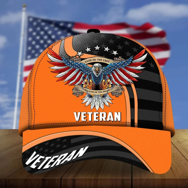 Premium Eagle US Veteran Orange Color Cap NPVC23080307
