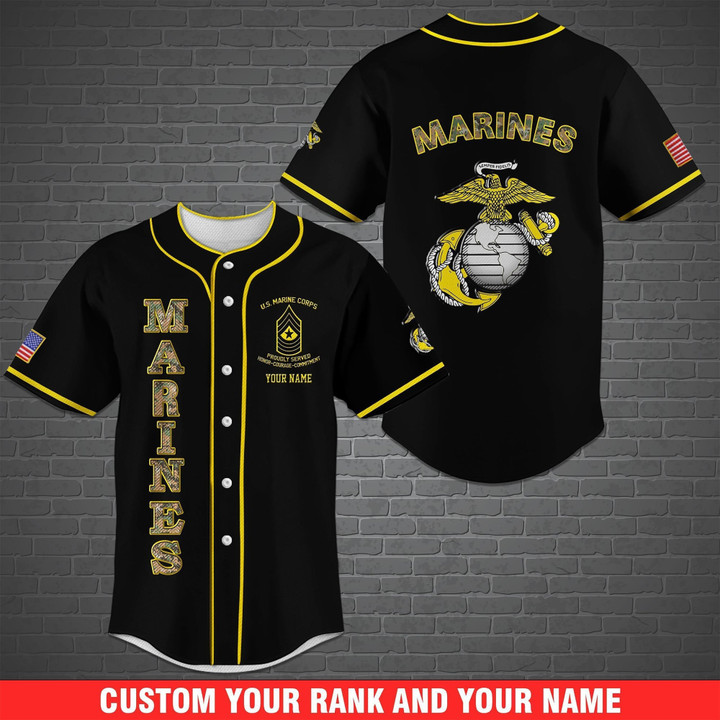 Marine Corps Military Baseball Shirt Custom Name And Rank NPVC02061028