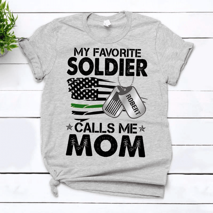 Vibecosy Custom Shirt, Veteran Shirt, My Favorite Soldier Calls Me Mom T-Shirt