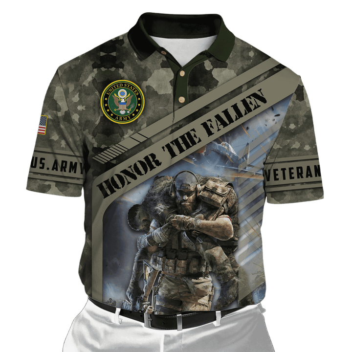 US Army - Honor The Fallen 3D All Over Printed Polo Shirt