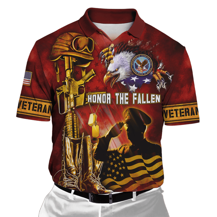 US Veteran - Honor The Fallen 3D All Over Printed Unisex Polo Shirts MH19082203 - VET