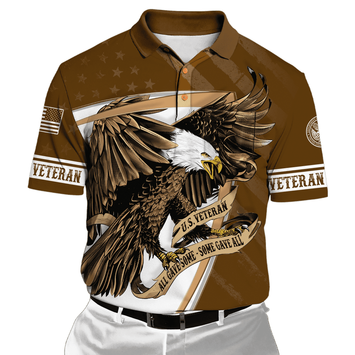 Eagle And American Flag Memorial Day - All Gave Some Some Gave All - Polo Shirt