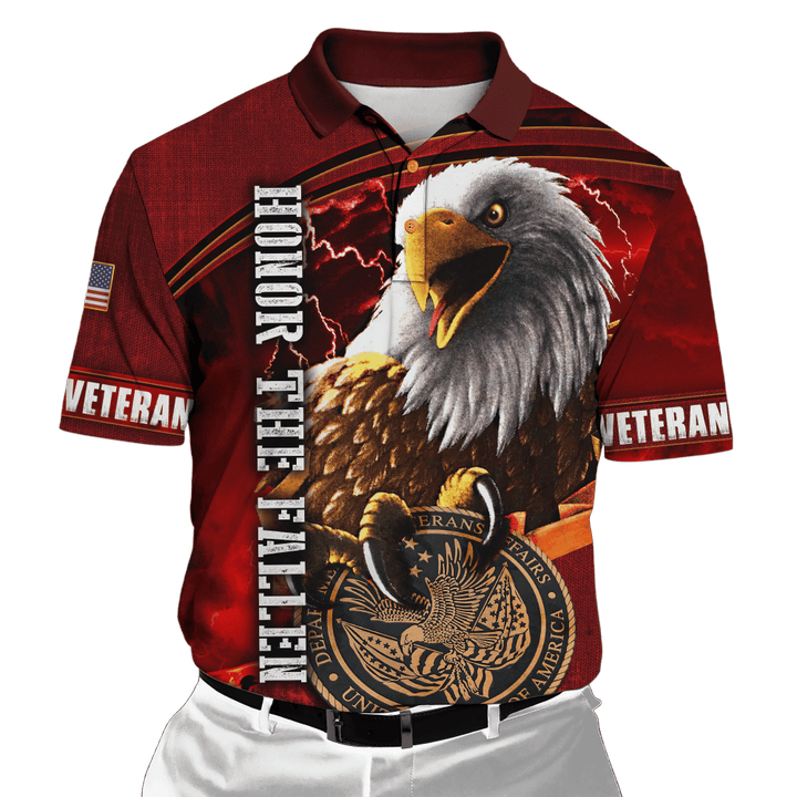 US Veteran - Honor The Fallen 3D All Over Printed Unisex Polo Shirts MH23082202 - VET