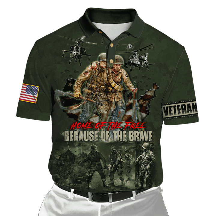 US Veteran - Home Of The Free Because Of The Brave Unisex Polo Shirt MON10082201-VET