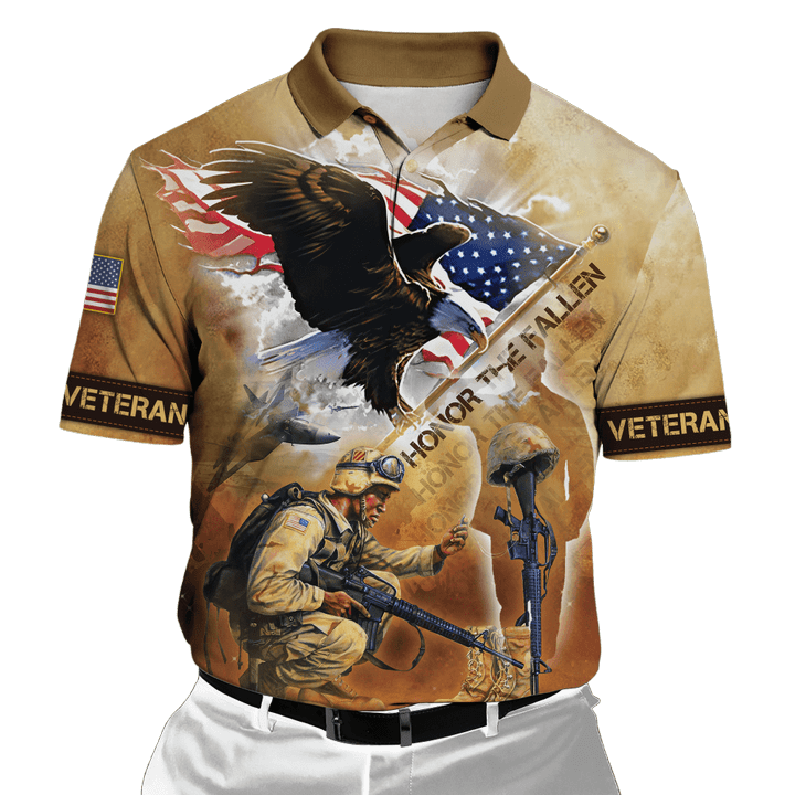 Eagle US Veteran 3D All Over Printed Unisex Polo Shirts MH15082201 - VET