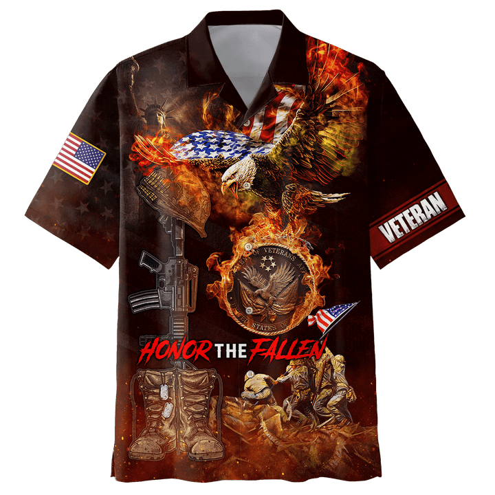 US Veteran - Honor The Fallen 3D All Over Printed Unisex Hawaii Shirts MON18082201-VET