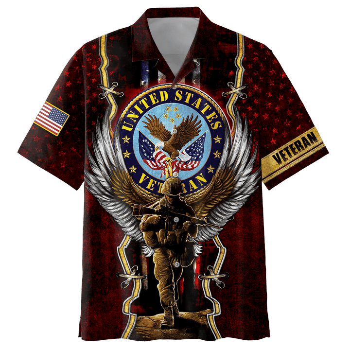 US Veteran - Eagle And The Solider 3D All Over Printed Unisex Hawaii Shirts MON25082201-VET