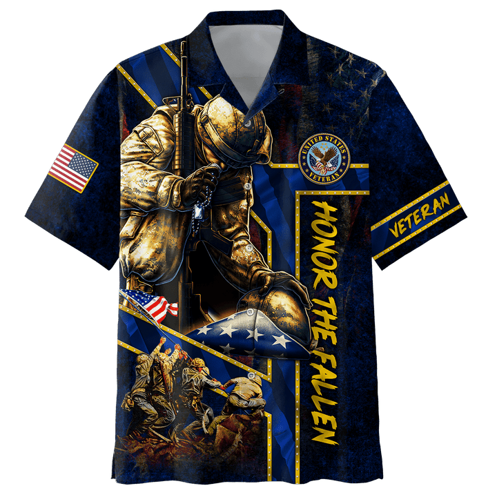 US Veteran - Honor The Fallen 3D All Over Printed Unisex Hawaii Shirts MON29082201-VET