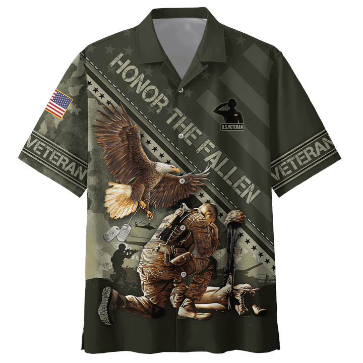 US Veteran - Eagle Honor The Fallen 3D All Over Printed Unisex Hawaiian Shirt MH08082202 - VET