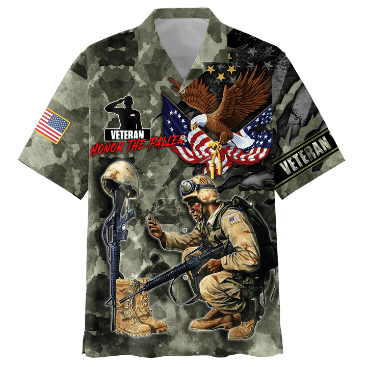 Honor The Fallen - Eagle U.S Veteran Hawaiian Shirt MON05082201-VET