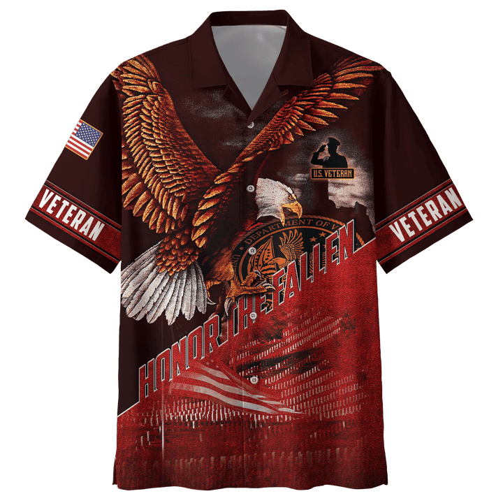 US Veteran - Eagle Honor The Fallen 3D All Over Printed Hawaiian Shirt MH29082201 - VET