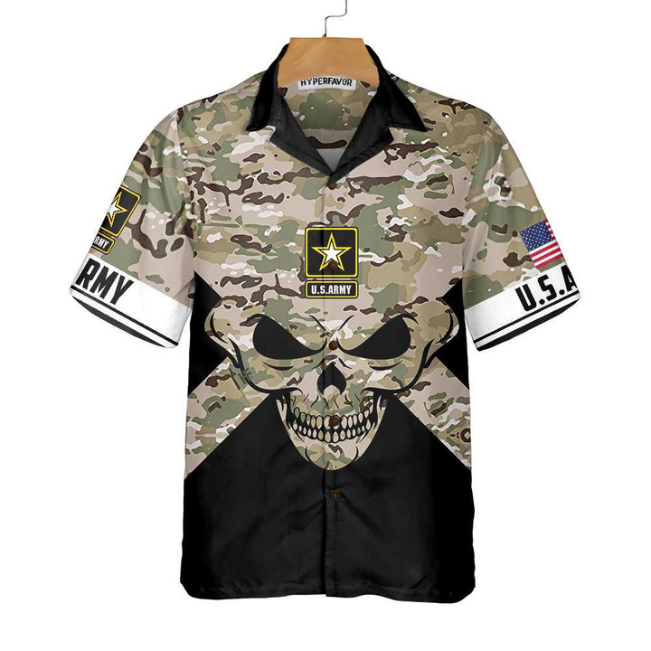 Veteran Skull Hawaiian Shirt, U.S. Army Veteran Shirt, Best Gift For Veterans - Intercept Inter National