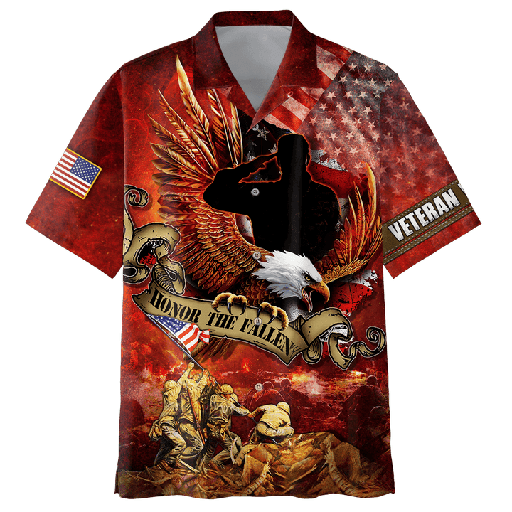 US Veteran - Honor The Fallen 3D All Over Printed Unisex Hawaii Shirt MON24082201-VET