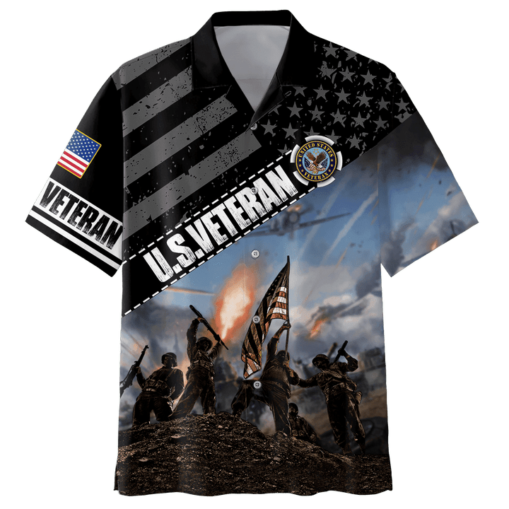 US Veteran - Raising The Flag Unisex Hawaii Shirts TT061001-VET
