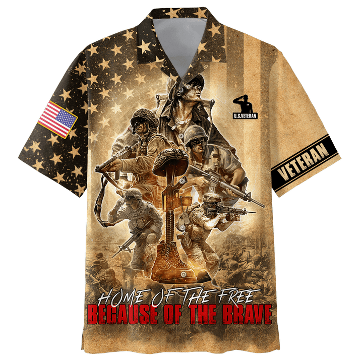 US Veteran - Home Of The Free Because Of The Brave Unisex Hawaiian Shirt MON30082201-VET