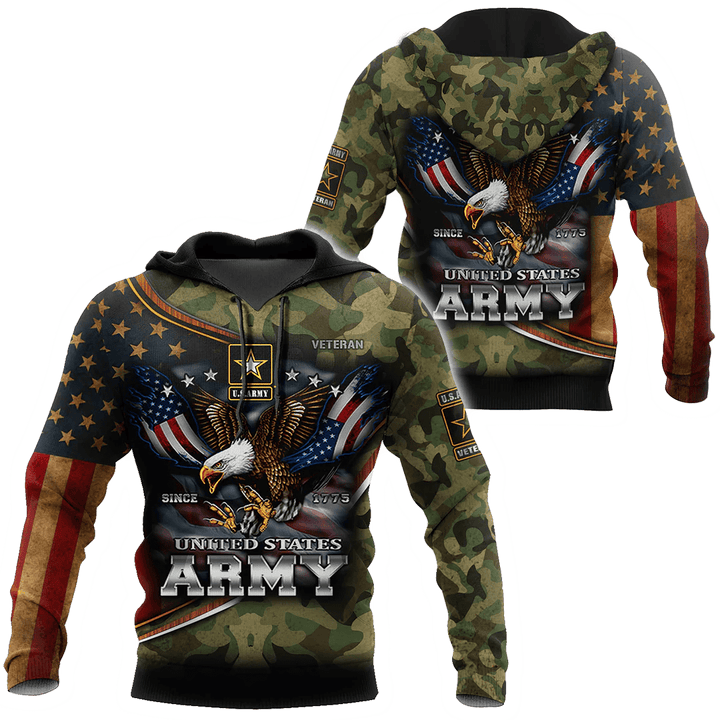 US Army Hoodie Since 1775 Eagle With American Flag Wings