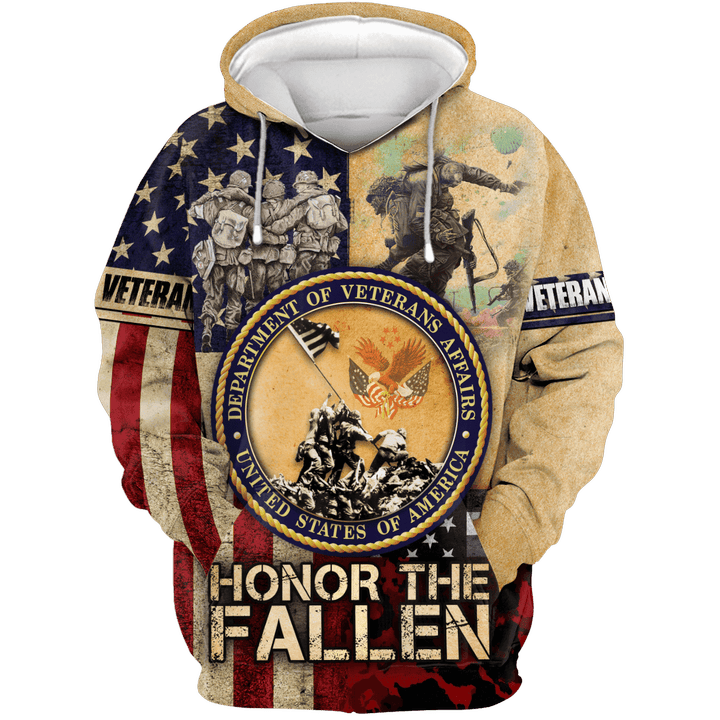 US Veteran - American Flag Honor The Fallen Unisex Hoodie MH05102201 - VET