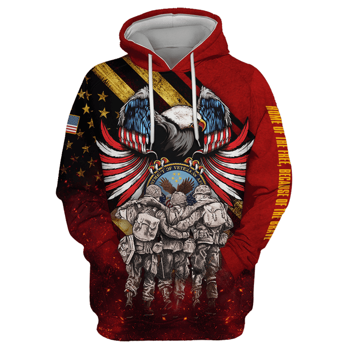 US Veteran - Home Of The Free Because Of The Brave Unisex Hoodie MH24102201 - VET