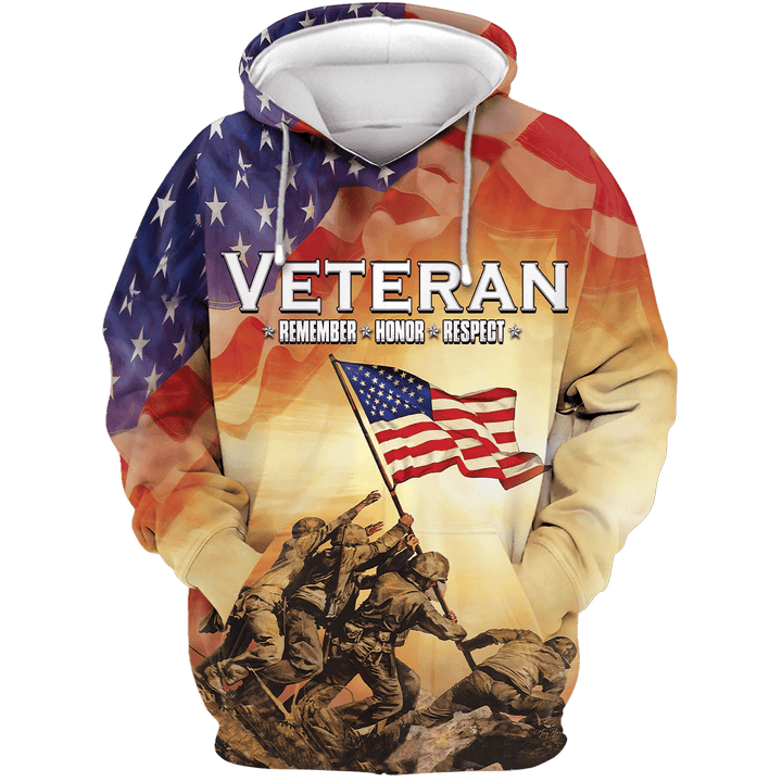 US Veteran - Remember, Honor, Respect Unisex Hoodie TT071001-VET