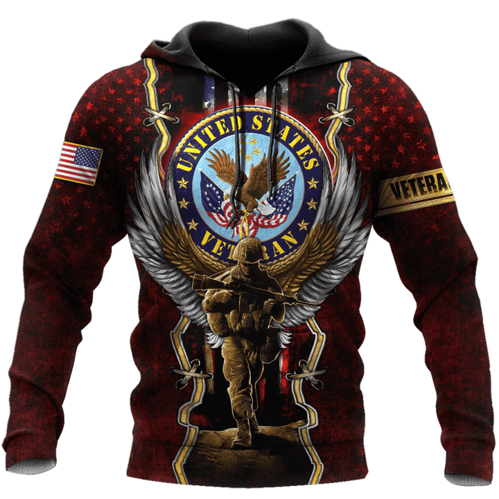 US Veteran - Eagle And The Solider 3D All Over Printed Unisex Hoodie MON25082201-VET