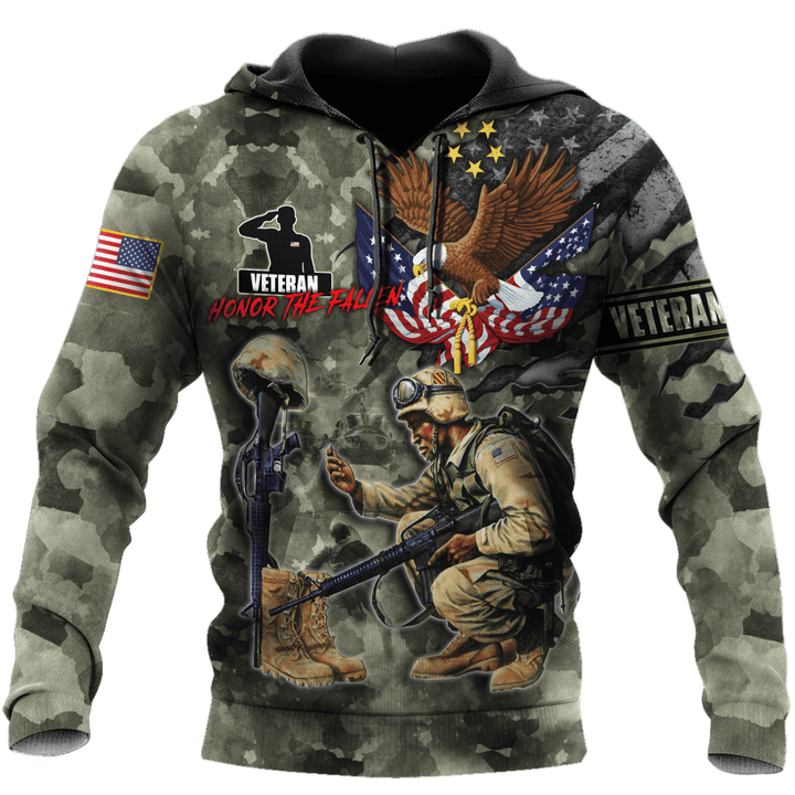 Honor The Fallen - Eagle U.S Veteran Unisex Hoodie MON05082201-VET