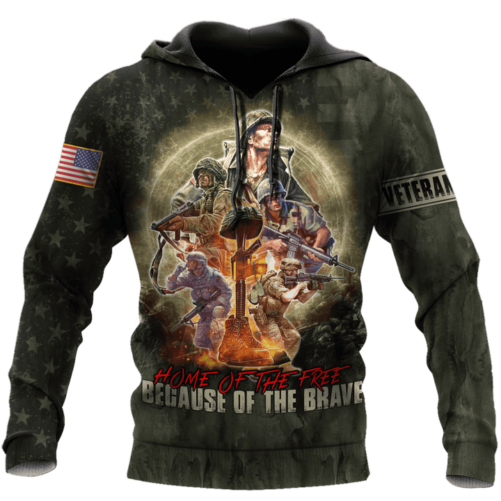 US Veteran - Home Of The Free Because Of The Brave Unisex Hoodie MON11082201-VET