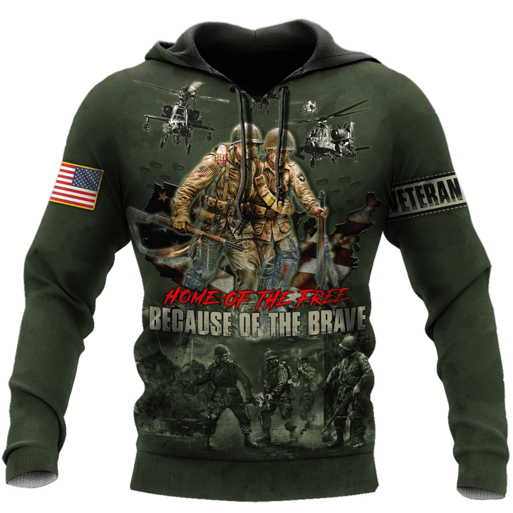 US Veteran - Home Of The Free Because Of The Brave Unisex Hoodie MON10082201-VET