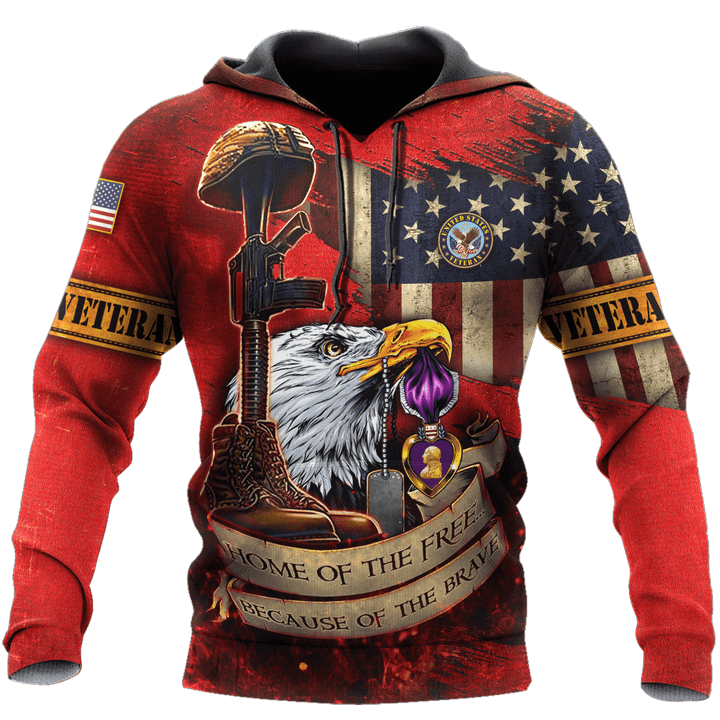 US Veteran - Home Of The Free 3D All Over Printed Unisex Hoodie MH25082202 - VET