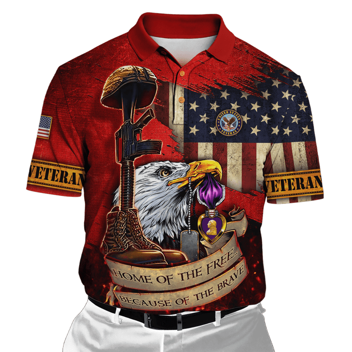 US Veteran - Home Of The Free 3D All Over Printed Unisex Shirts MH25082202 - VET