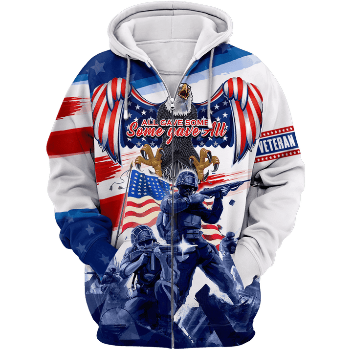 ALL GAVE SOME SOME GAVE ALL - ZIP HOODIE WITH POCKET