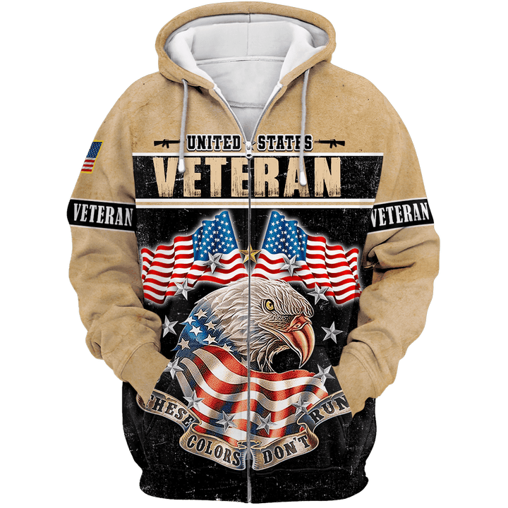 US Veteran - These Color Don't Run Unisex Zip Hoodie TT121001-VET