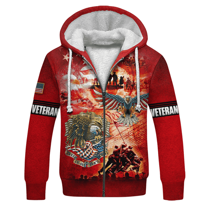 ALL GAVE SOME SOME GAVE ALL - US VETERAN ZIP HOODIE WITH POCKET