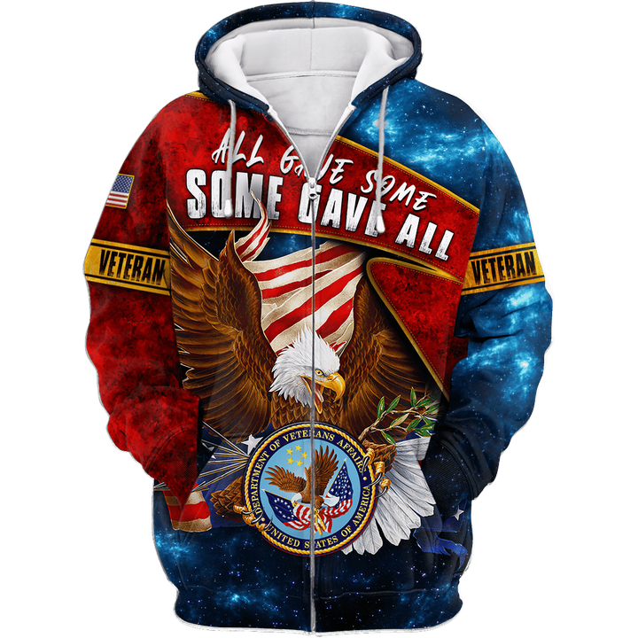 US Veteran - All Gave Some Some Gave All 3D All Over Printed Unisex Zip Hoodie MH23082201 - VETs