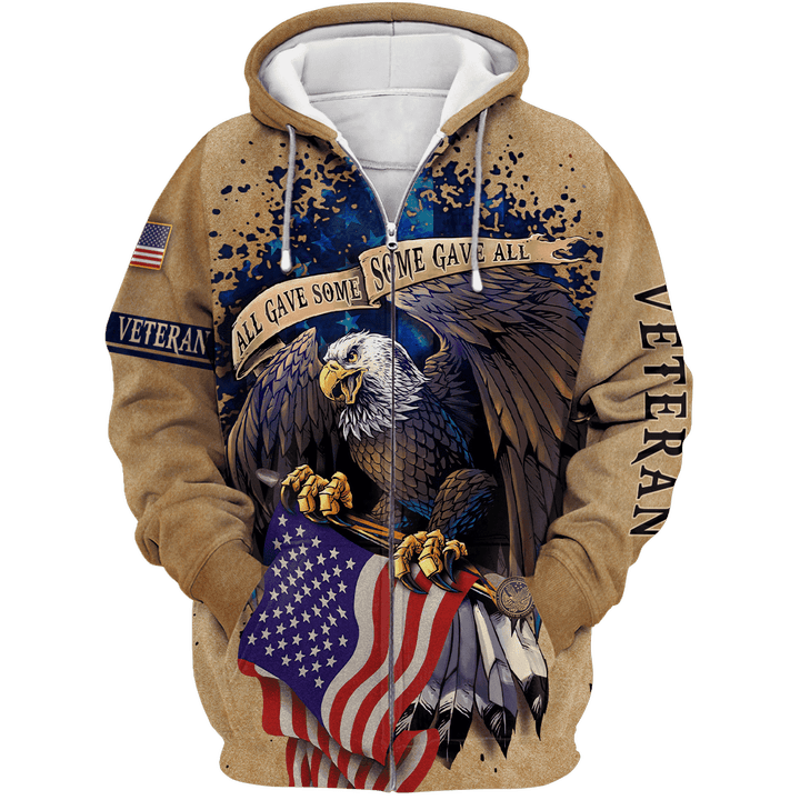 US Veteran - All Gave Some Some Gave All Zip Hoodie MH21102201 - VET