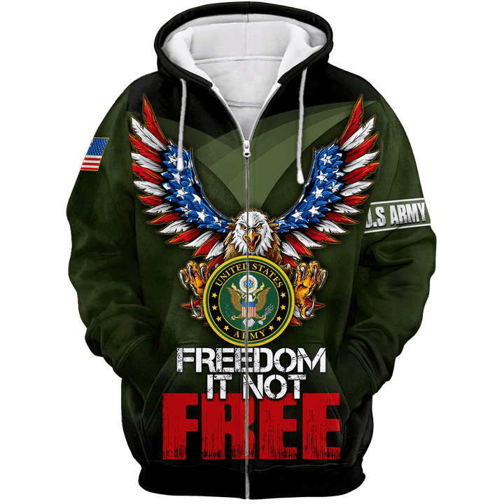 US Veteran - Freedom It Not Free Unisex Zip Hoodie TT04112201-VET