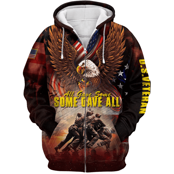 ALL GAVE SOME SOME GAVE ALL - US VETERAN Zip Hoodie
