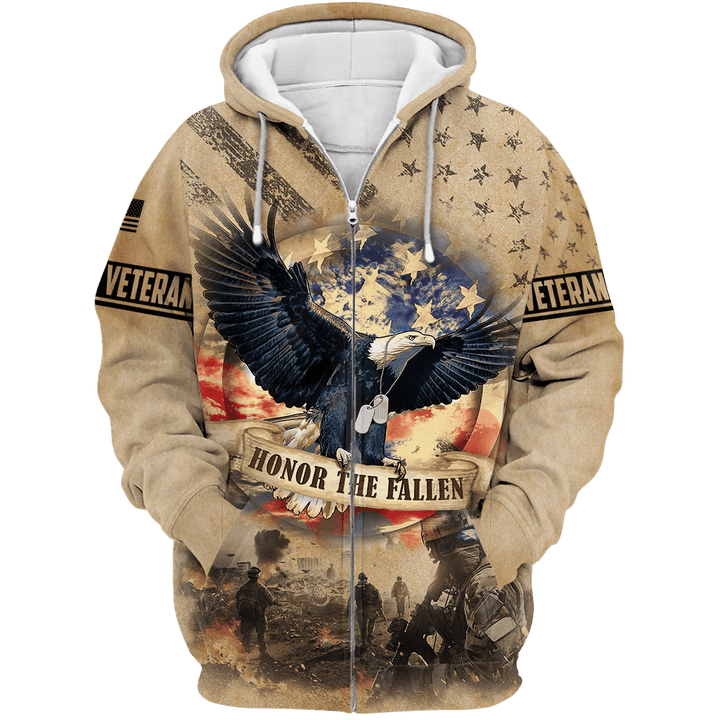 US Veteran - Eagles American Honor The Fallen Unisex Zip Hoodie MH03102201 - VET