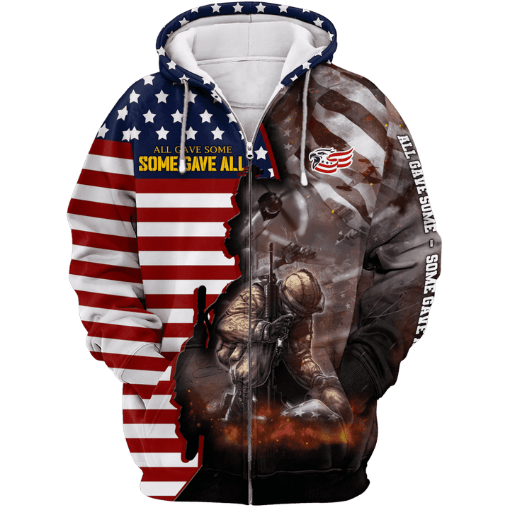 ALL GAVE SOME SOME GAVE ALL - ZIP HOODIE WITH POCKET