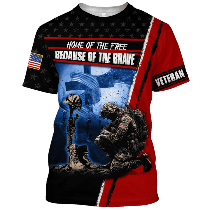Memorial Day - Home Of The Free Because Of The Brave - T-Shirt With Pocket