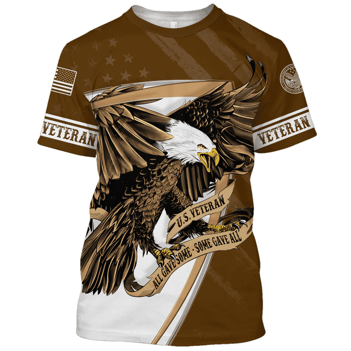 Eagle And American Flag Memorial Day - All Gave Some Some Gave All - T-Shirt